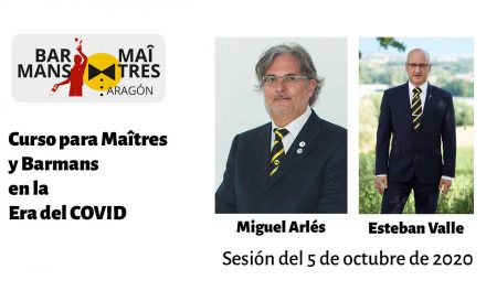EstEbaN valle y miguel Arlés, en el curso de maîtres y barmans de aragón 05/10/2020.